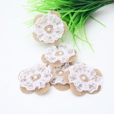 12 Pcs Jute Burlap Flowers